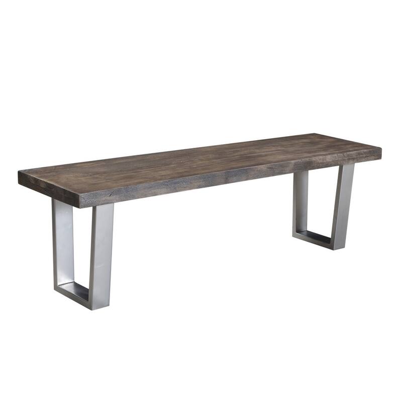 Lark Mango Wood Dining Bench with silver legs - 60"