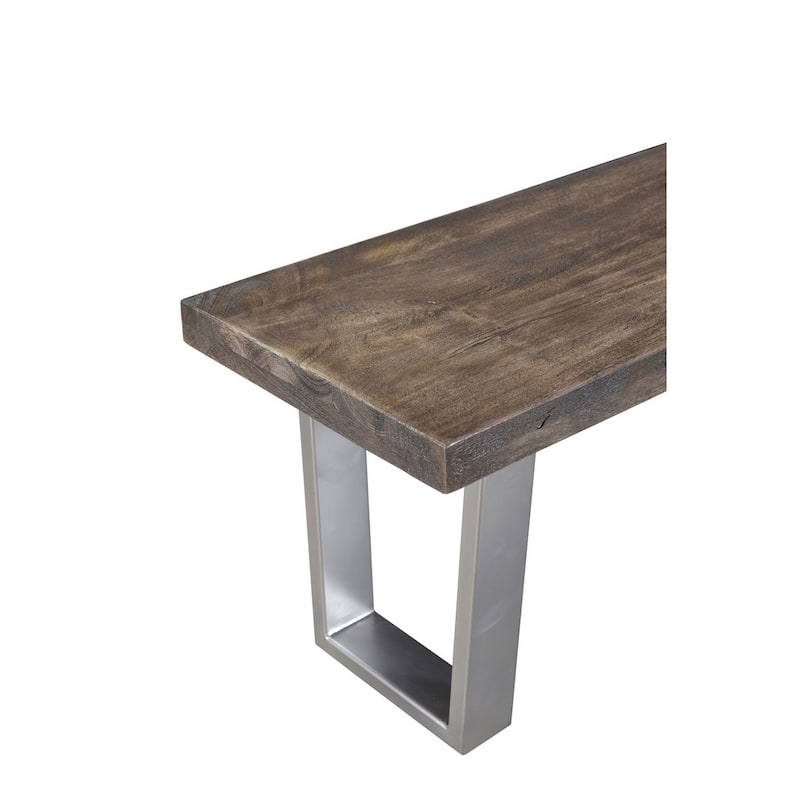 Lark Mango Wood Dining Bench with silver legs - 60"