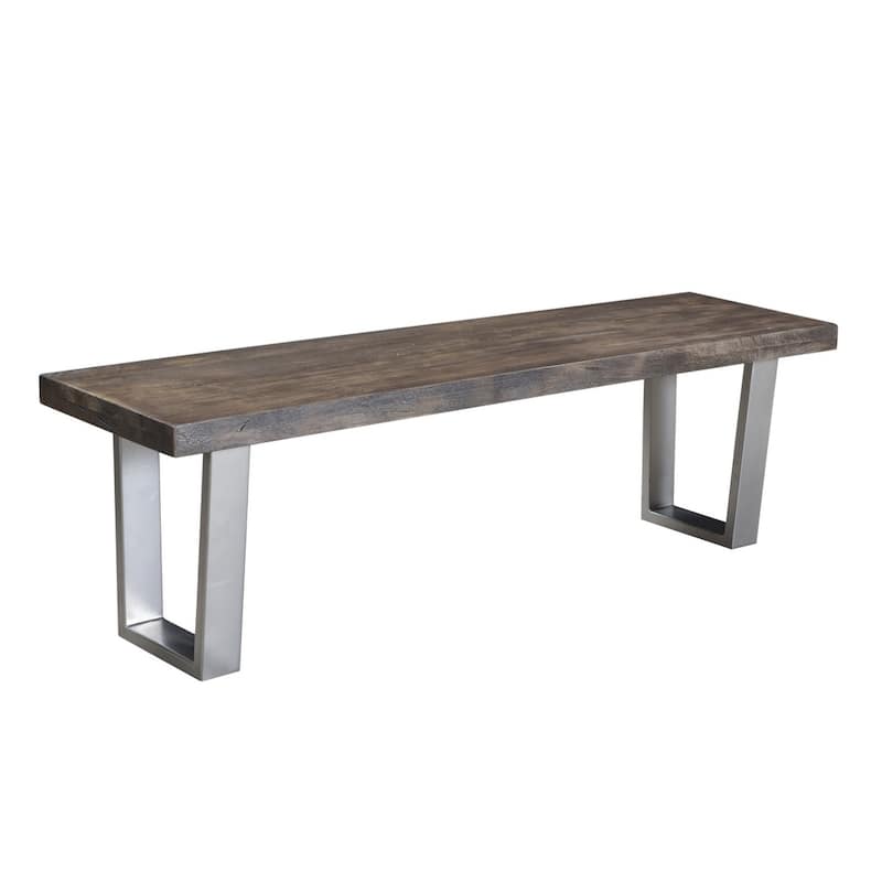 Lark Mango Wood Dining Bench with silver legs - 60"