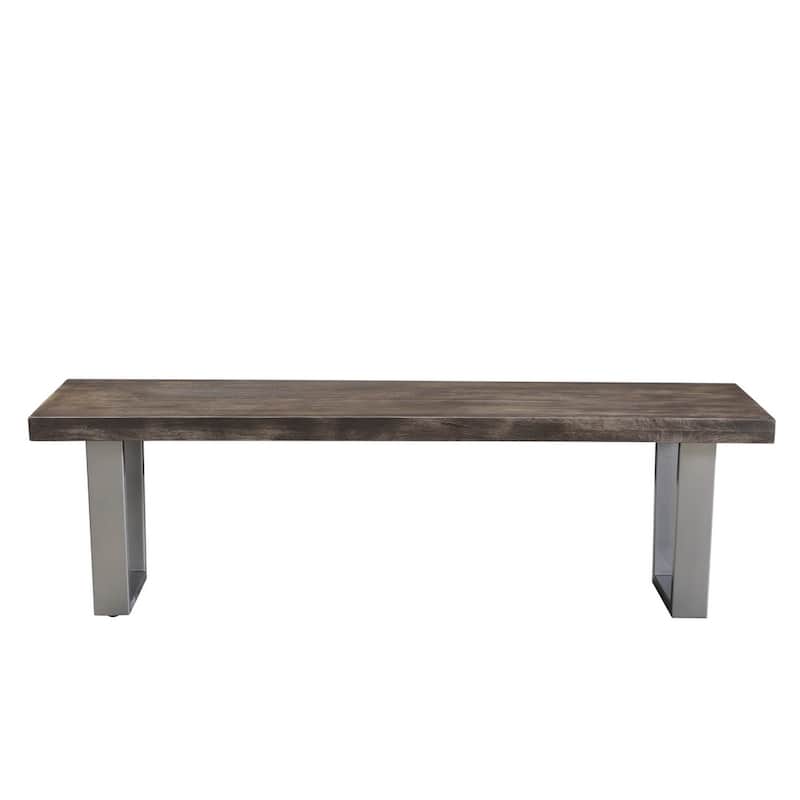 Lark Mango Wood Dining Bench with silver legs - 60"
