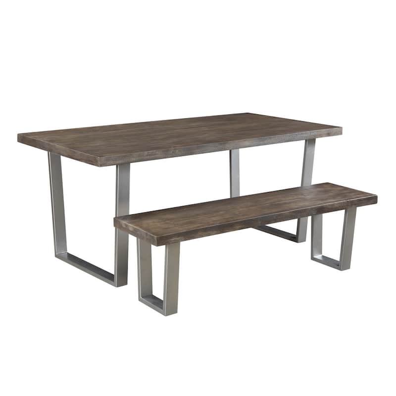 Lark Mango Wood Dining Bench with silver legs - 60"