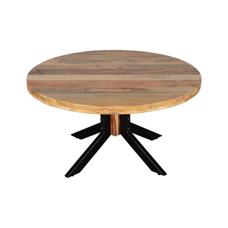 ROOT Natural Mango Wood Round Coffee Table - 35 - 35