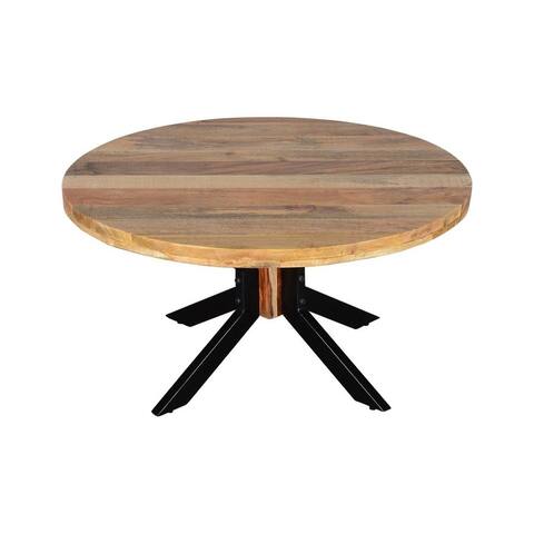 ROOT Natural Mango Wood Round Coffee Table - 35