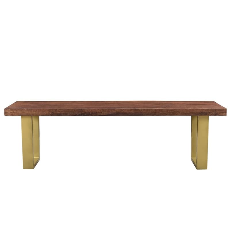 Lark Mango Wood Dining Bench with Gold legs - 60"