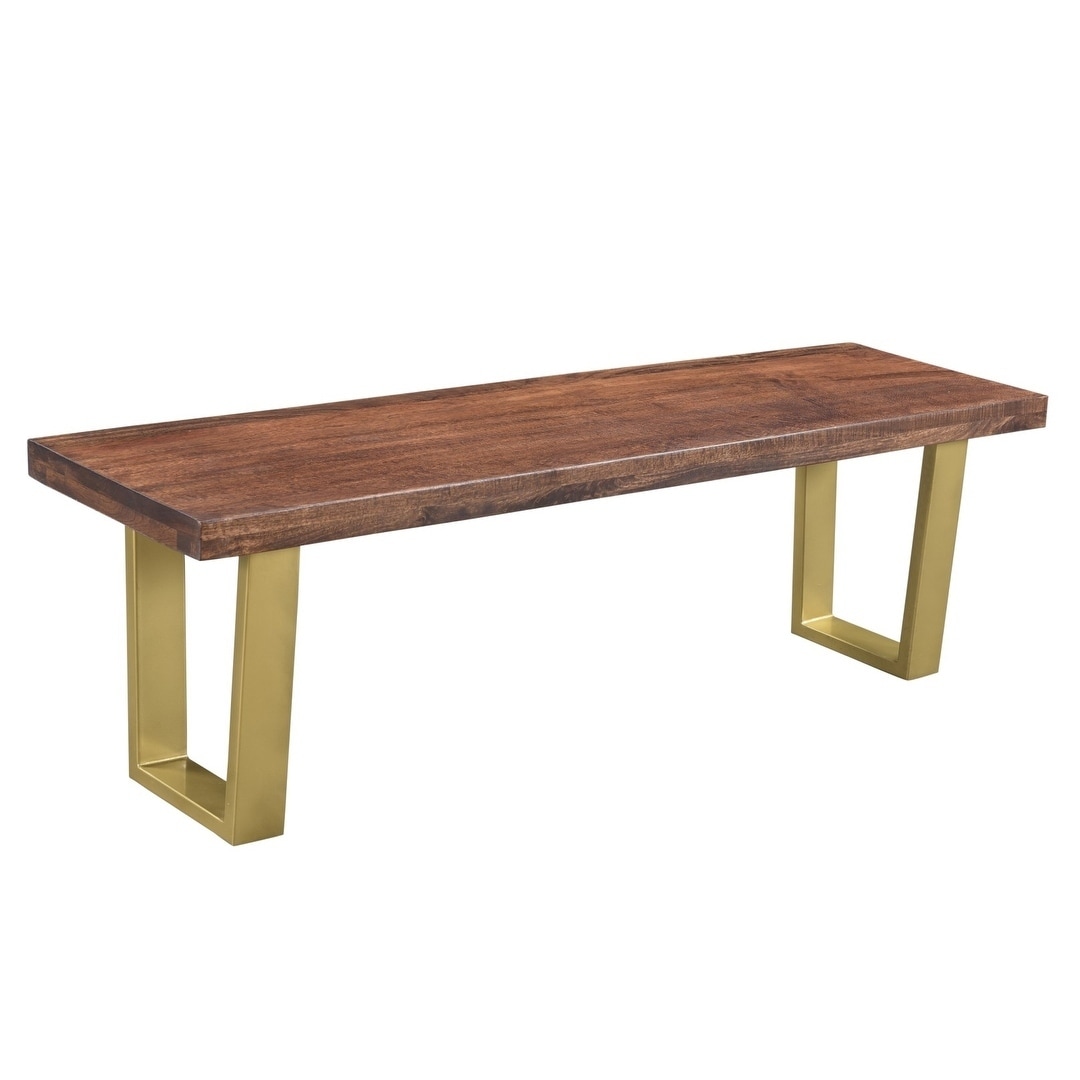 Lark Mango Wood Dining Bench with Gold legs 60