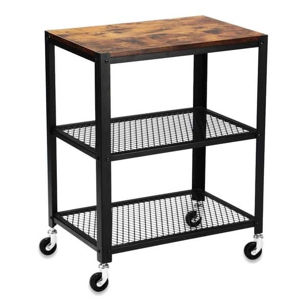 Superday 3 Tier Rolling Serving Cart Kitchen Utility Cart Black Overstock 31068791