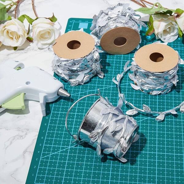 Shop 4x Vine Ribbon Trim Artificial Silver Leaves Garland For