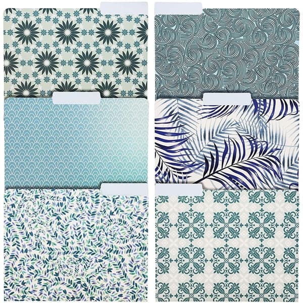 Shop 24x Artistic Floral Design Decorative File Folder Letter Size 1 3 Cut Organizer Overstock 31068987