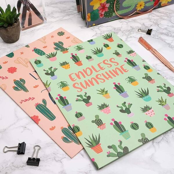12x Funny Cactus Succulent Design Decorative Pocket Folder A4 Size for  Students - Overstock - 31069040