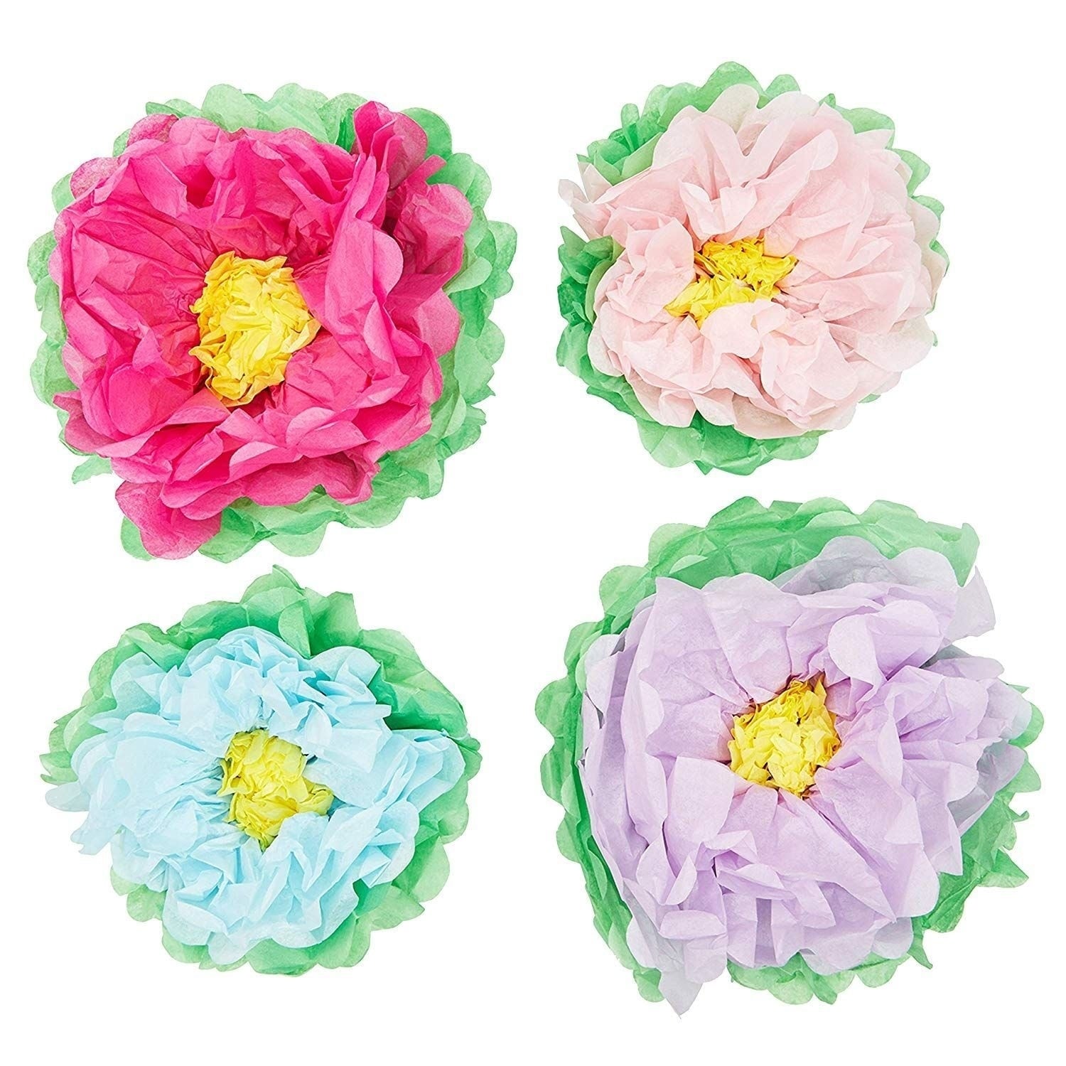 Mexican Crepe Paper Tissue Flowers - Set of 10