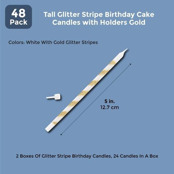 Blue Blue Panda Bulk Happy Birthday Glitter Candles 37 Count