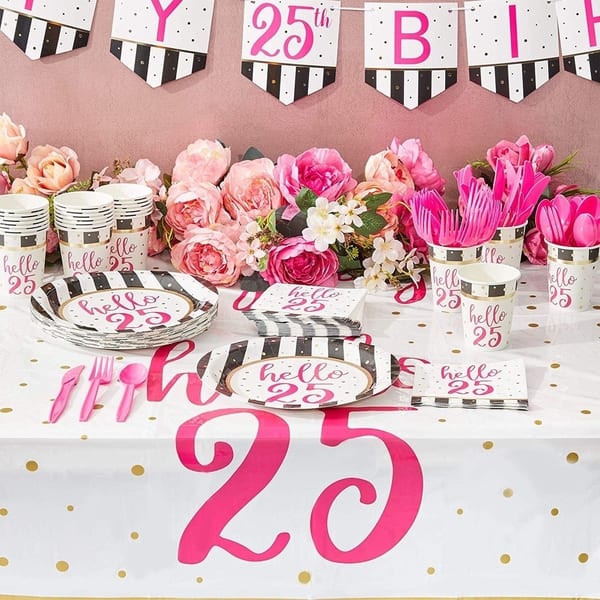 Shop 3 Pack Hello 25 Birthday Party Tablecloth Table Cover Party Supplies Favors Decorations For Women 54 X 108 Overstock 31069179