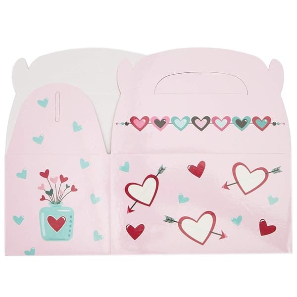 24x Valentine's Day Treat Boxes for Gifts Party Favors Goody Bag Container Pink Bed Bath