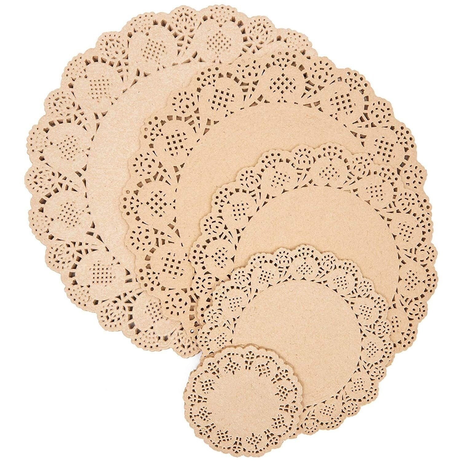 250pcs Brown Round Paper Doilies Lace for Art Craft Assorted for Party  Decor - On Sale - Bed Bath & Beyond - 31069699