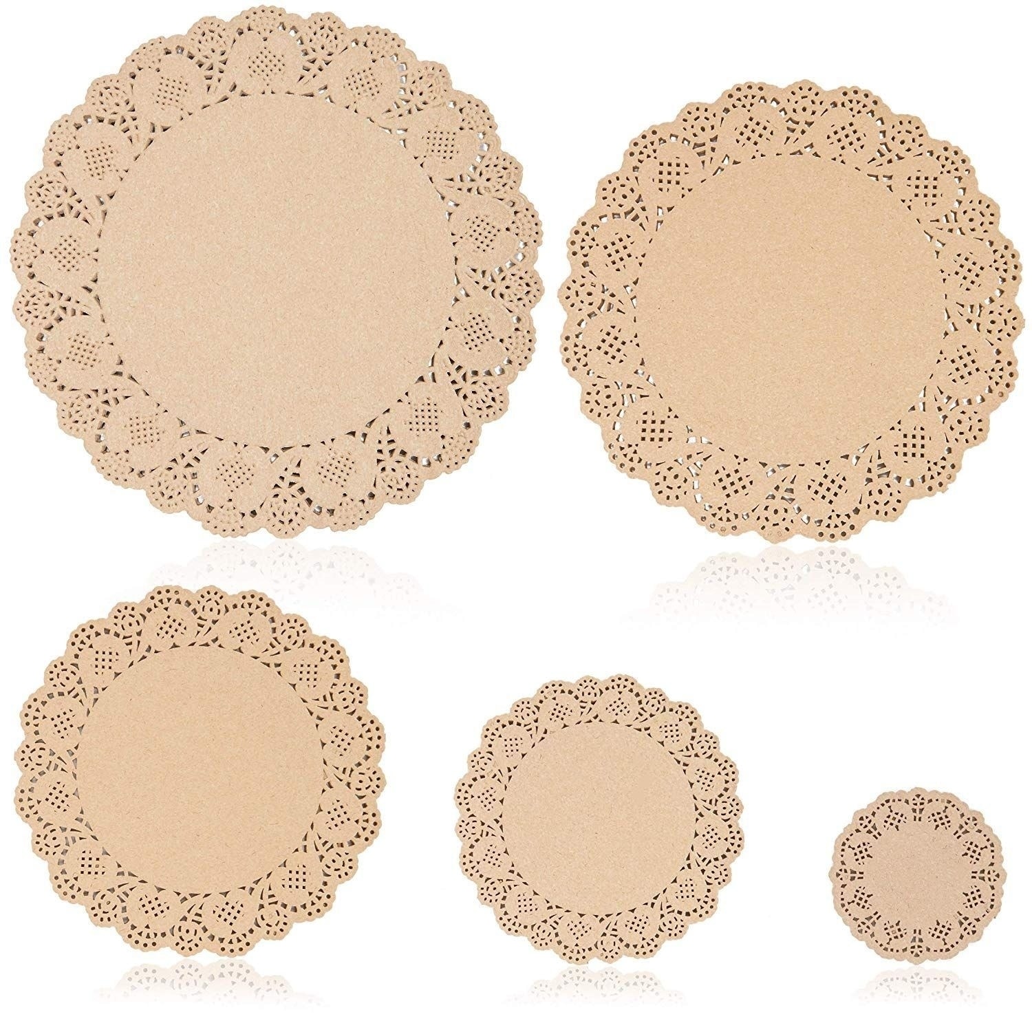 90 Pack Lace Paper Doilies Assorted Sizes White Round Paper Doilies for Food