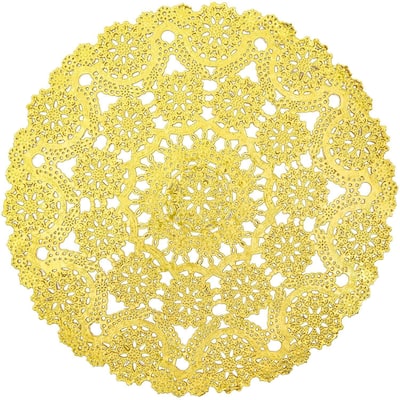 60pcs Medallion Gold Round 12" Paper Doilies Lace for Art Craft Table Decor