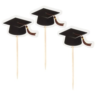 200PCS Graduation Cap Cupcake Toppers Cocktail Picks for Graduation ...