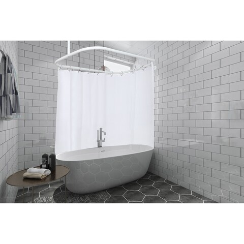 Utopia Alley Hoop Shower Rod for Clawfoot Tub, White