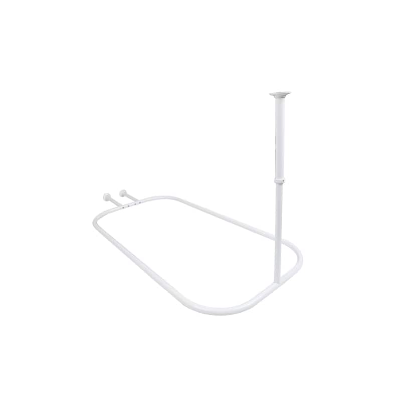Utopia Alley Hoop Shower Rod for Clawfoot Tub, White
