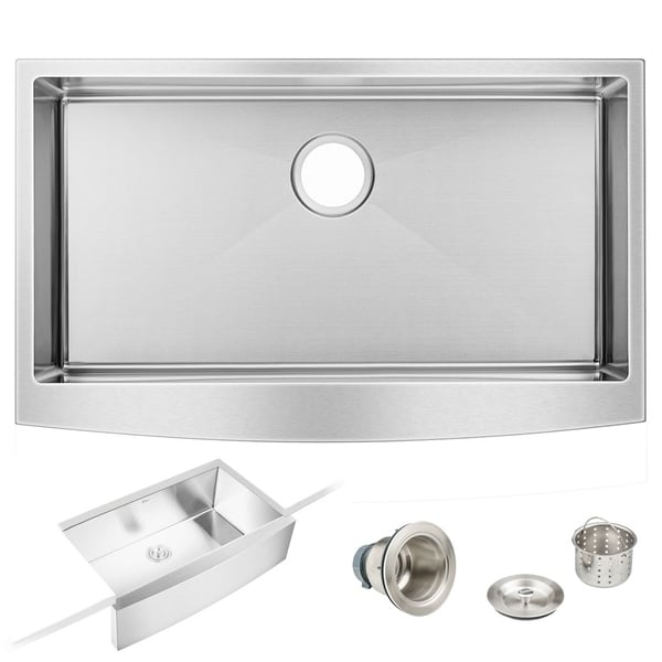 36 in. W x 22 in. L Stainless Steel Kitchen Sink Farmhouse Apron Front Single Bowl. Opens flyout.