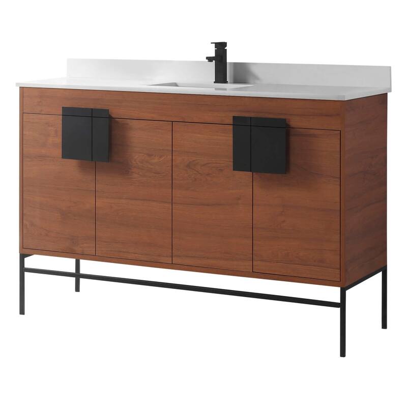 Modern Bathroom Vanity Set, Phoenix stone counter Top 60"