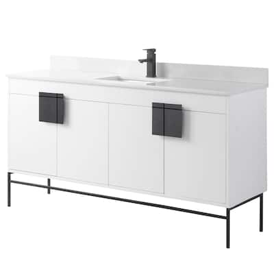 Modern Bathroom Vanity Set, Phoenix stone counter Top 60"