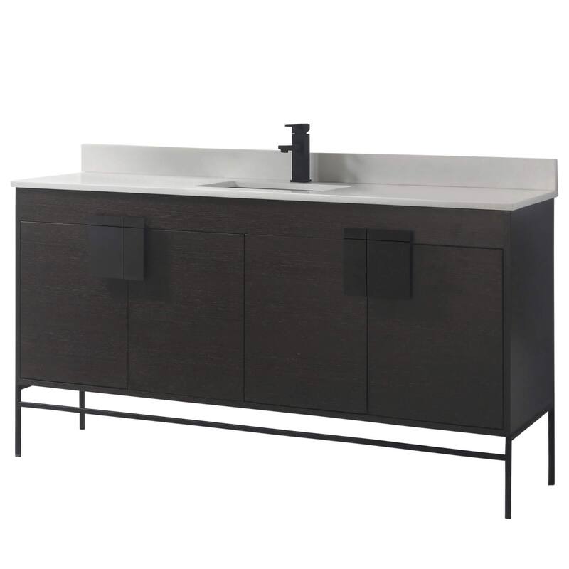 Modern Bathroom Vanity Set, Phoenix stone counter Top 60"