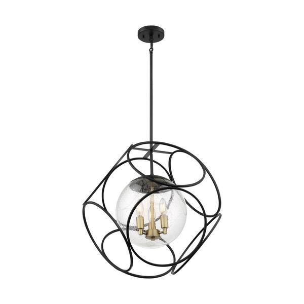Nova Lighting Three Light Pendant Aurora Black / Vintage Brass - Exact ...