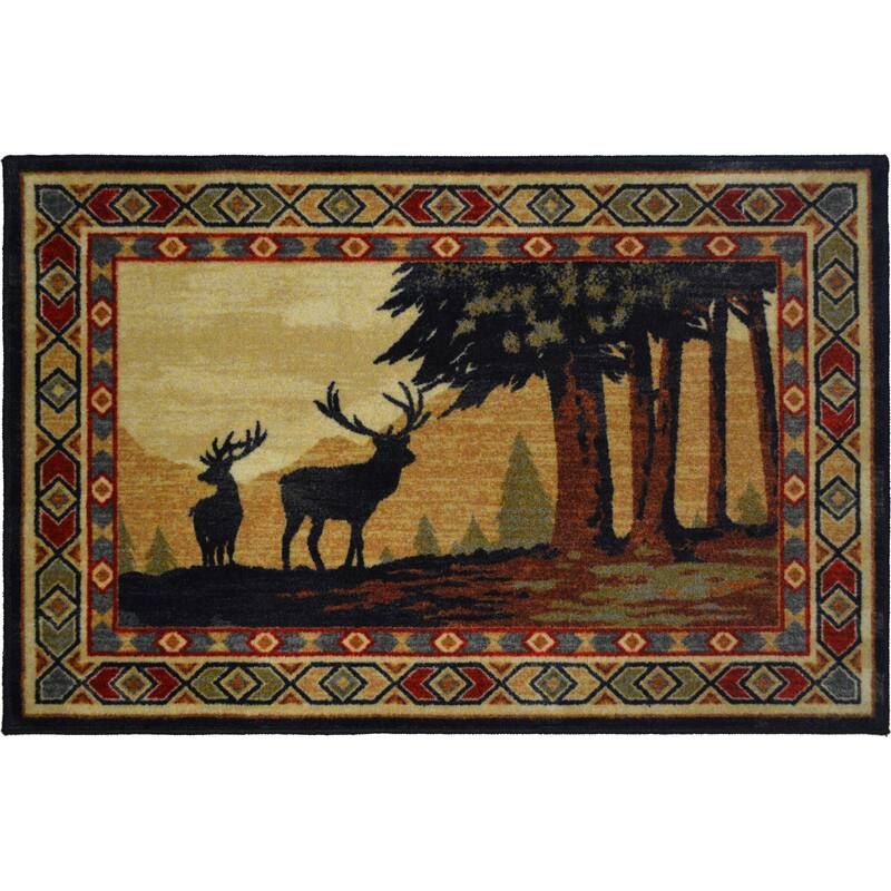 Cozy Cabin Southwest Deer Accent Rug 30"x46" - 30"x46" - Multi