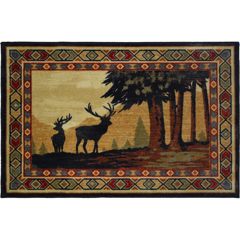 Cozy Cabin Southwest Deer Accent Rug 30"x46"