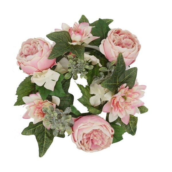 Pink Artificial Spring Flower Wreath