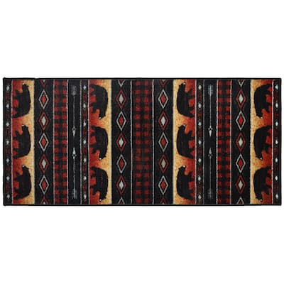Cozy Cabin Bear Spear Accent Rug