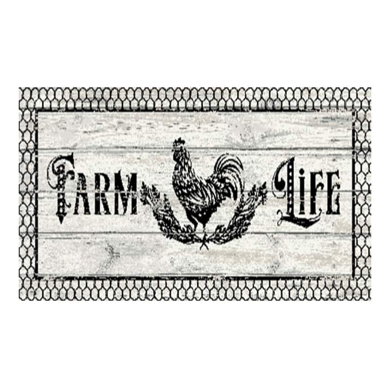 Cozy Cabin Farm Life Nylon Washable Lodge Rug