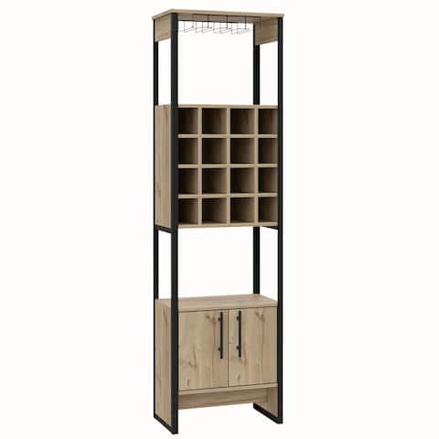 Emery Composite Wood Mid-century Modern High Bar Cabinet - Natural
