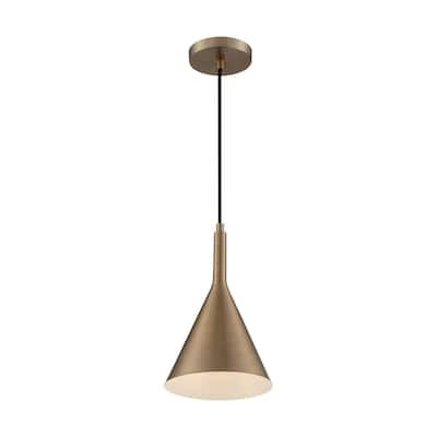 Lightcap 1-Light Small Pendant Fixture - Burnished Brass Finish - Burnished Brass