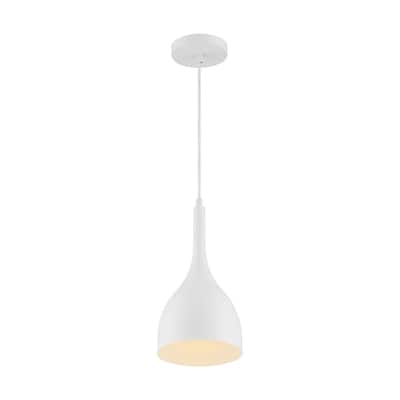 Bellcap 1-Light Small Pendant Fixture - Matte White Finish - Matte White - Matte White