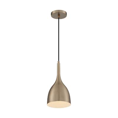 Bellcap 1-Light Small Pendant Fixture - Burnished Brass Finish - Burnished Brass - Burnished Brass