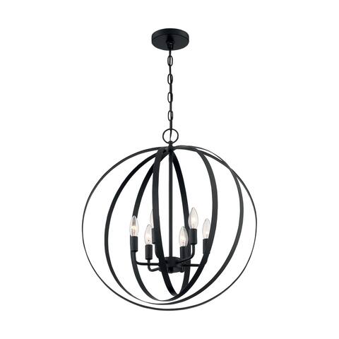 Pendleton 6-Light Pendant Fixture - Matte Black Finish - Matte Black - Matte Black