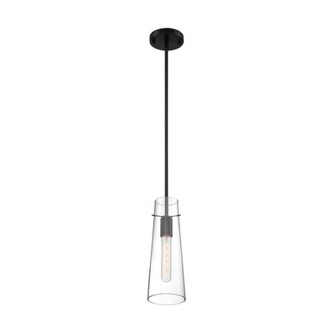 Alondra 1-Light Mini Pendant Fixture - Black Finish with Clear Glass