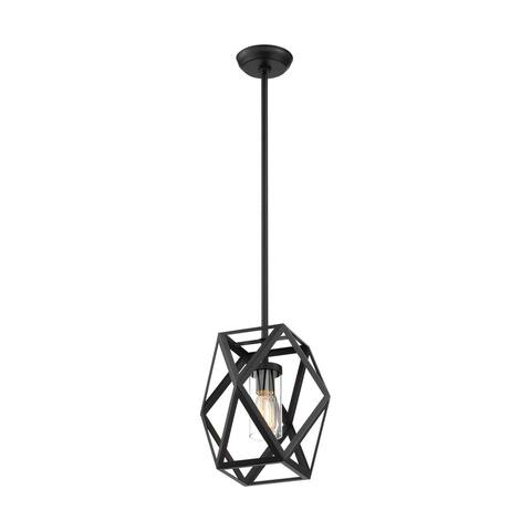 Zemi 1-Light Mini Pendant Fixture - Black Finish with Clear Glass