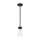 preview thumbnail 4 of 2, Caleta 1-Light Mini Pendant Fixture - Black Finish with Frosted Cylindrical Glass