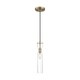 preview thumbnail 2 of 2, Spyglass 1-Light Mini Pendant Fixture - Vintage Brass Finish with Clear Glass - Vintage Brass - Vintage Brass