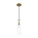 preview thumbnail 1 of 2, Spyglass 1-Light Mini Pendant Fixture - Vintage Brass Finish with Clear Glass - Vintage Brass - Vintage Brass