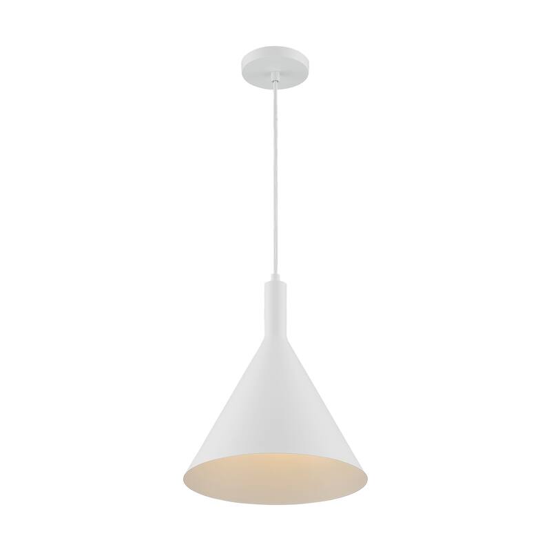 Lightcap 1-Light Large Pendant Fixture - Matte White Finish - Matte White - Matte White