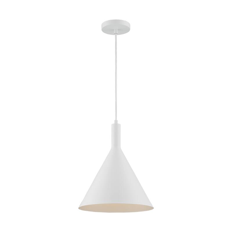 Lightcap 1-Light Large Pendant Fixture - Matte White Finish - Matte White - Matte White