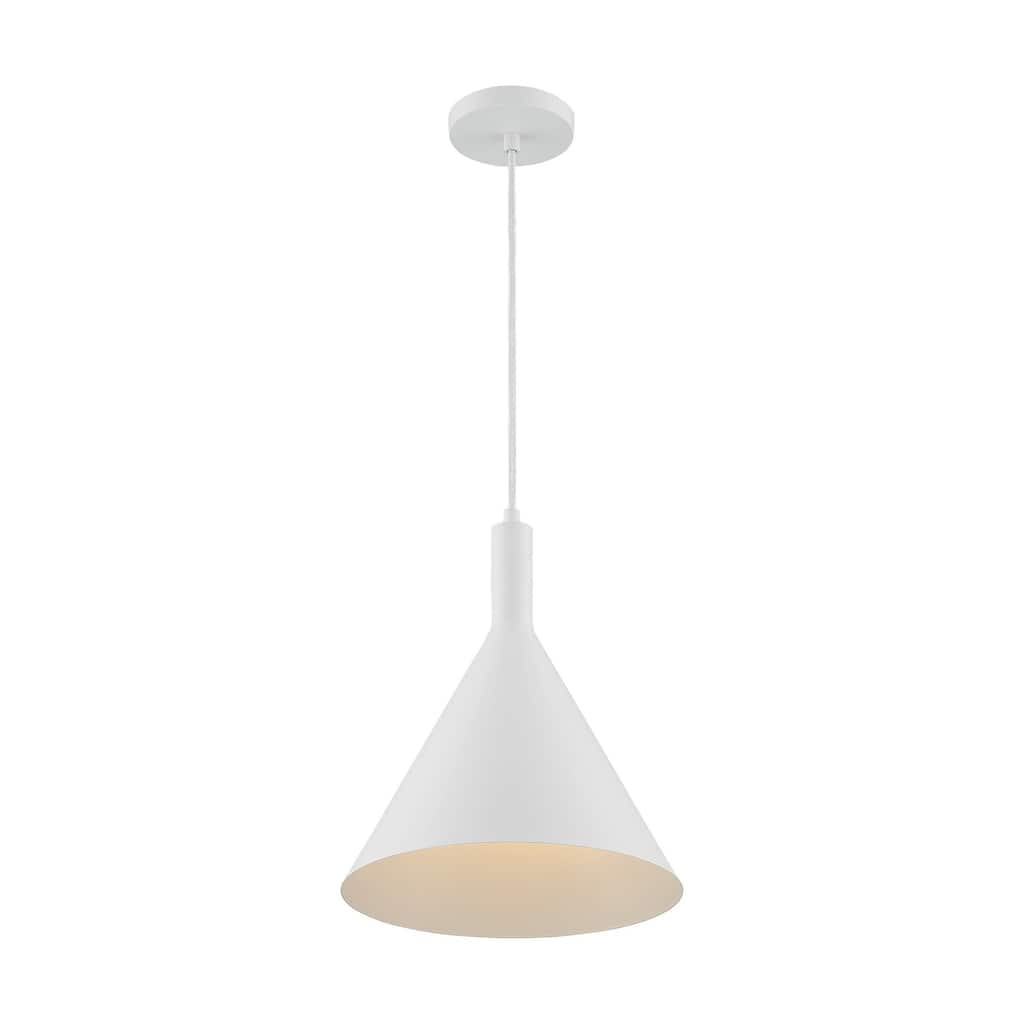 Lightcap 1-Light Large Pendant Fixture - Matte White Finish - Matte White - Matte White