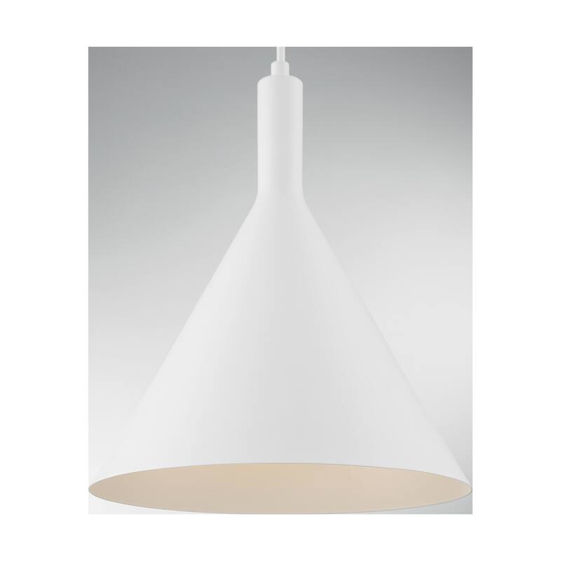 Lightcap 1-Light Large Pendant Fixture - Matte White Finish - Matte White - Matte White
