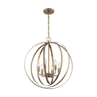 Pendleton 6-Light Pendant Fixture - Burnished Brass Finish - Burnished Brass - Burnished Brass