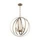 preview thumbnail 1 of 1, Pendleton 6-Light Pendant Fixture - Burnished Brass Finish - Burnished Brass - Burnished Brass