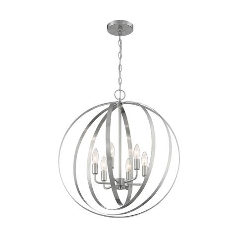 Pendleton 6-Light Pendant Fixture - Brushed Nickel Finish - Brushed Nickel - Brushed Nickel